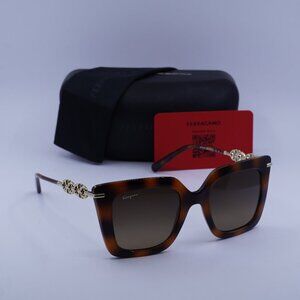 Salvatore Ferragamo SF1041S 238 Cat Eye Sunglasses - Havana/Brown